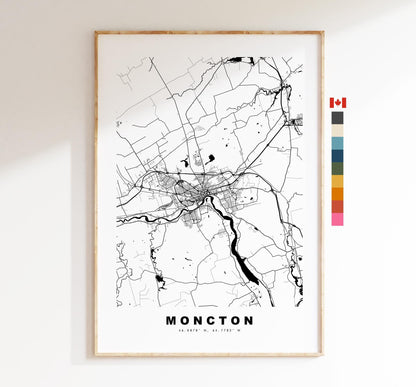 Moncton Map Print - City Map Poster - Map Art - Map Wall Art - Canada City Maps - Moncton Print - Moncton Poster - Minimalist City Map