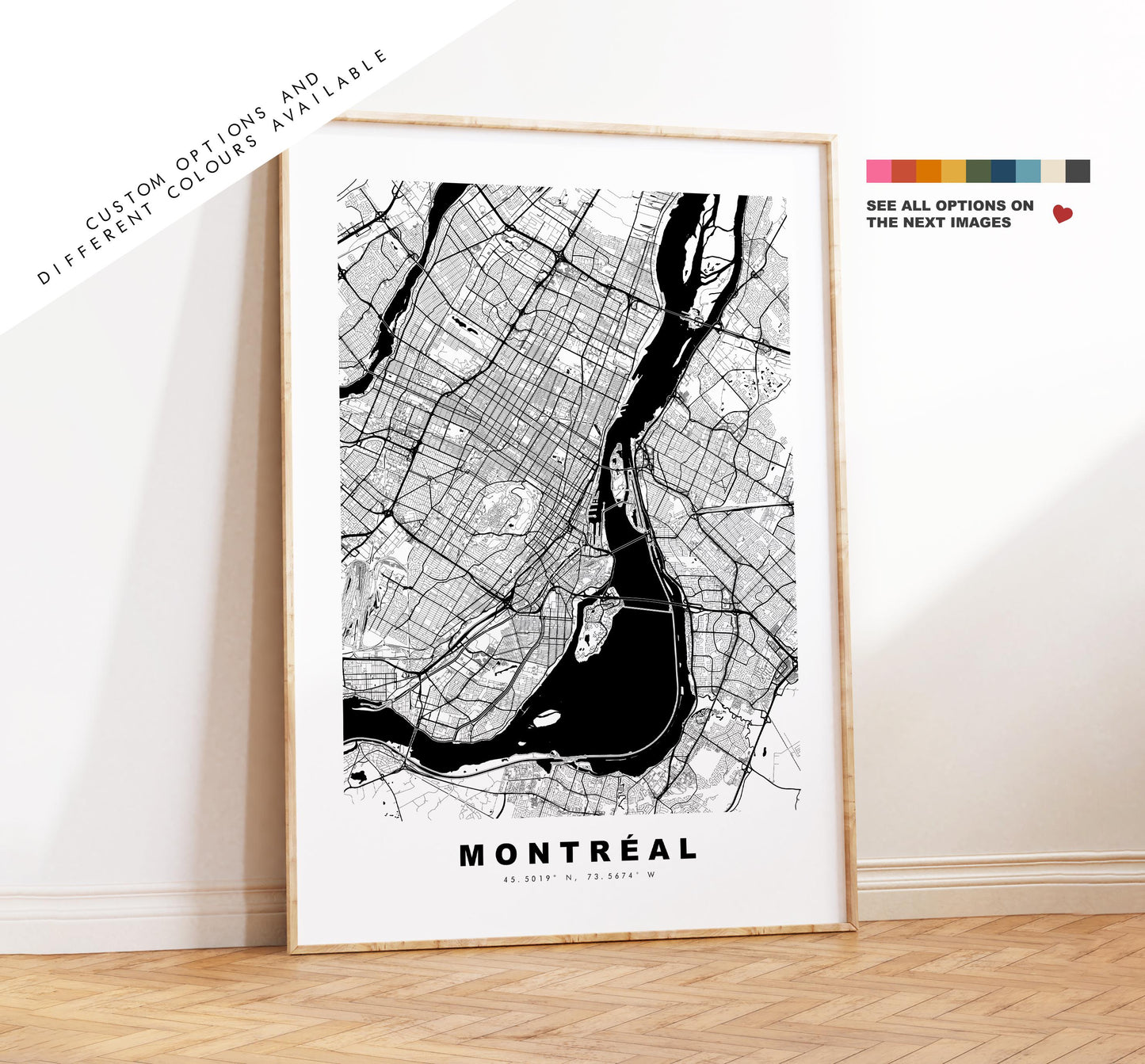 Montreal Map Print - City Map Poster - Map Art - Map Wall Art - Canada City Maps - Montréal Print - Montréal Poster - Minimalist City Map