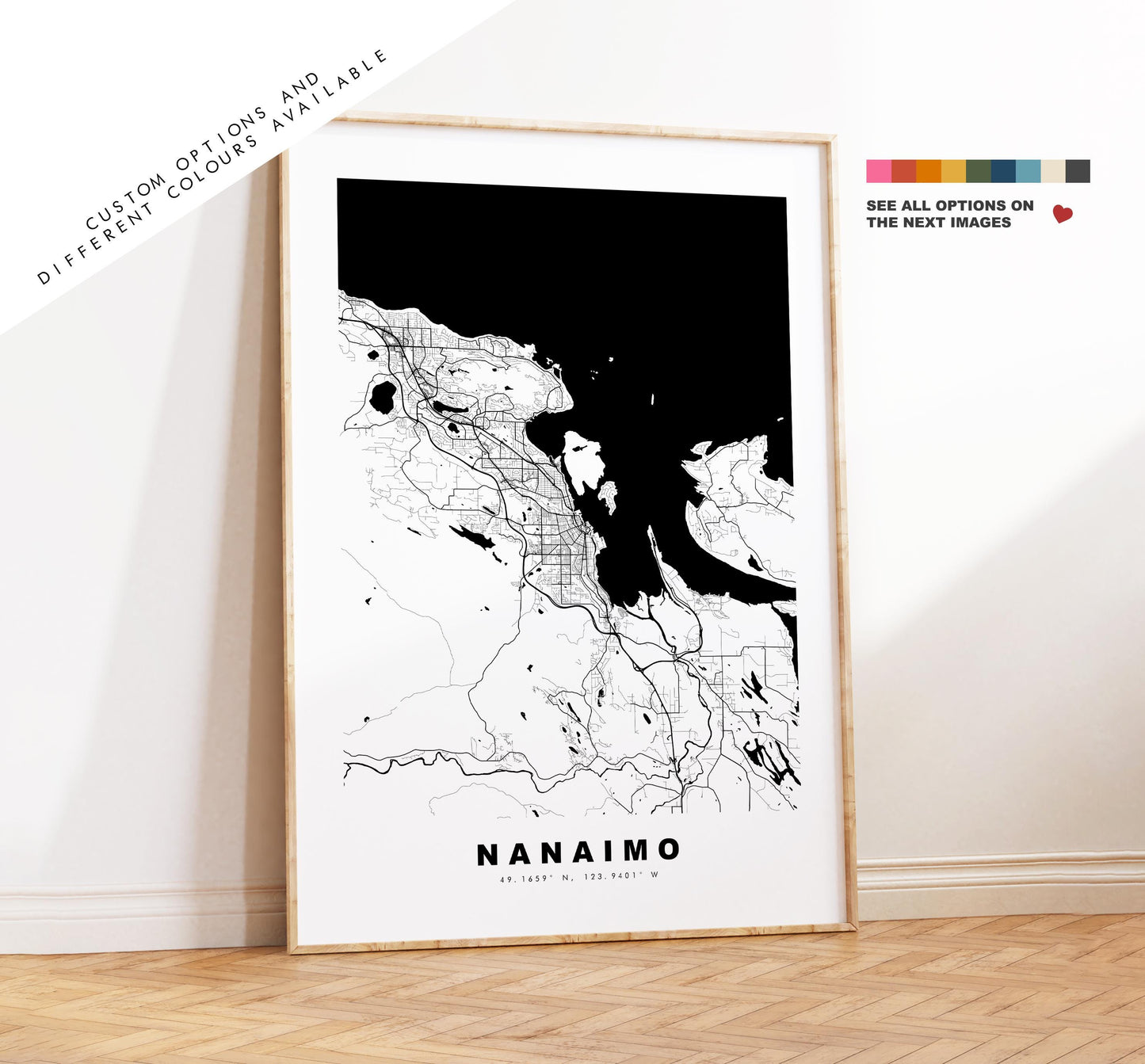 Nanaimo Map Print - City Map Poster - Map Art - Map Wall Art - Canada City Maps - Nanaimo Print - Nanaimo Poster - Minimalist City Map