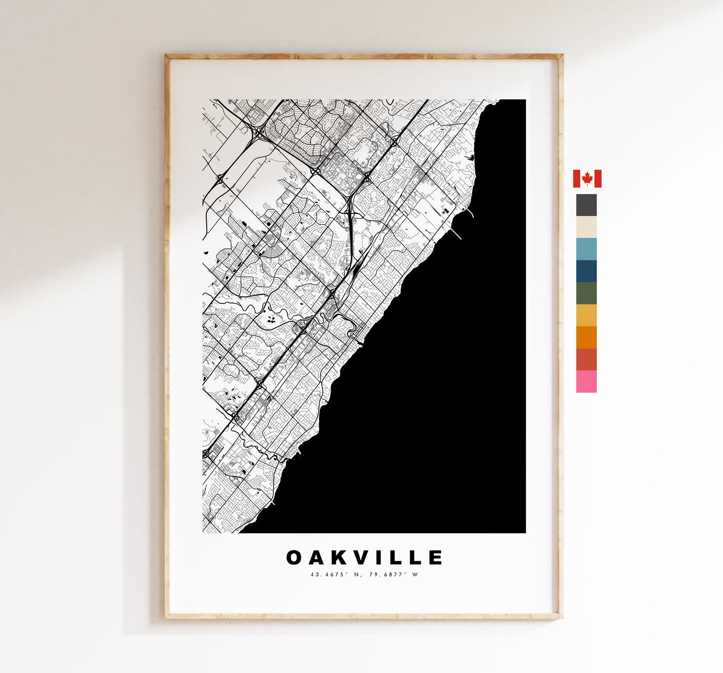 Oakville Map Print - City Map Poster - Map Art - Map Wall Art - Canada City Maps - Oakville Print - Oakville Poster - Minimalist City Map