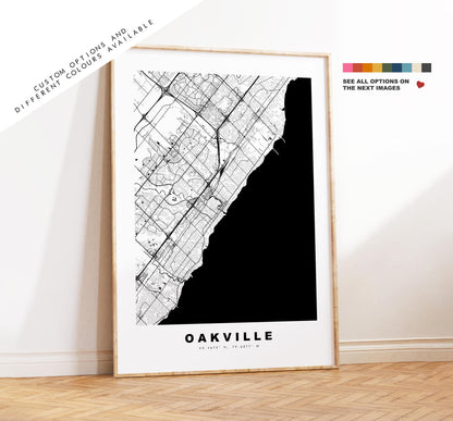 Oakville Map Print - City Map Poster - Map Art - Map Wall Art - Canada City Maps - Oakville Print - Oakville Poster - Minimalist City Map