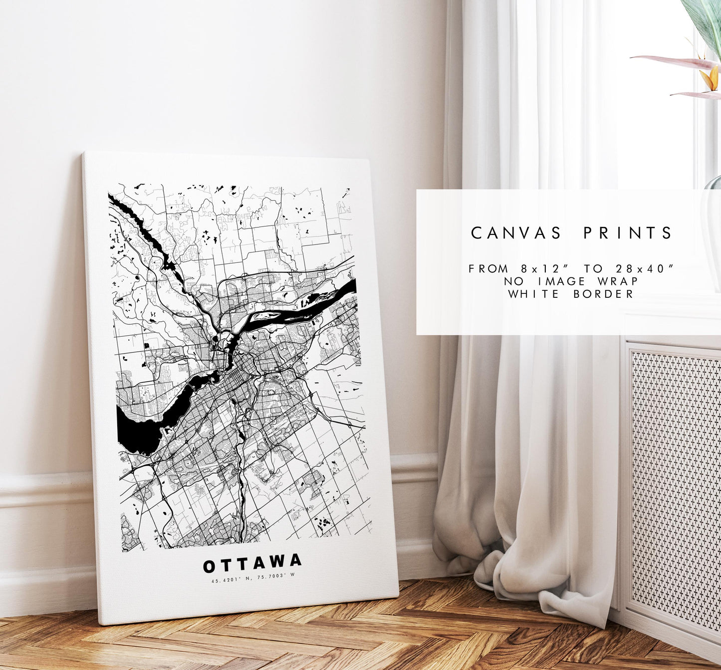 Ottawa Map Print - City Map Poster - Map Art - Map Wall Art - Canada City Maps - Ottawa Print - Ottawa Poster - Minimalist City Map