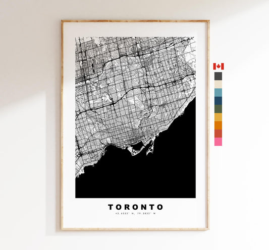 Toronto Map Print - City Map Poster - Map Art - Map Wall Art - Canada City Maps - Toronto Print - Toronto Poster - Minimalist City Map