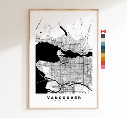 Vancouver Map Print - City Map Poster - Map Art - Map Wall Art - Canada City Maps - Vancouver Print - Vancouver Poster - Minimalist City Map