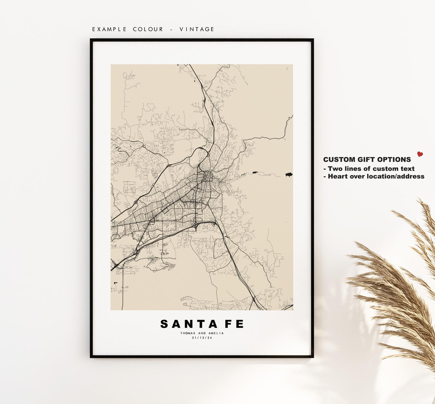 Santa Fe Map Print - City Map Poster - Map Art - USA City Maps - Santa Fe Print - Santa Fe Poster - Minimalist City Map - New Mexico