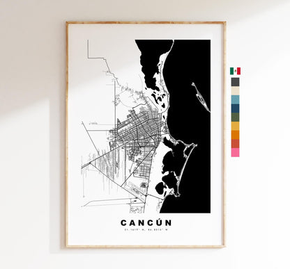 Cancun Map Print - City Map Poster - Map Art - Map Wall Art - Mexico City Maps - Cancún Print - Cancún Poster - Minimalist City Map