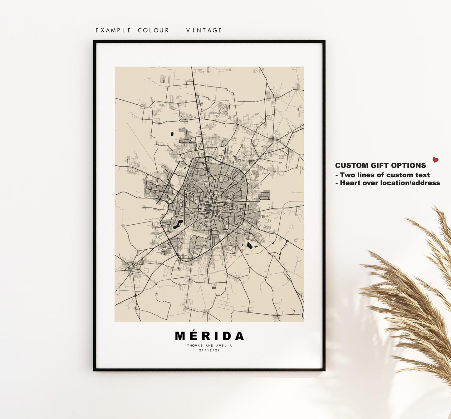 Merida Map Print - City Map Poster - Map Art - Map Wall Art - Mexico City Maps - Mérida Print - Mérida Poster - Minimalist City Map