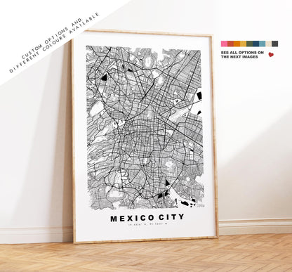 Mexico City Map Print - City Map Poster - Map Art - Map Wall Art - Mexico City Maps - Mexico City Print - Poster - Minimalist City Map