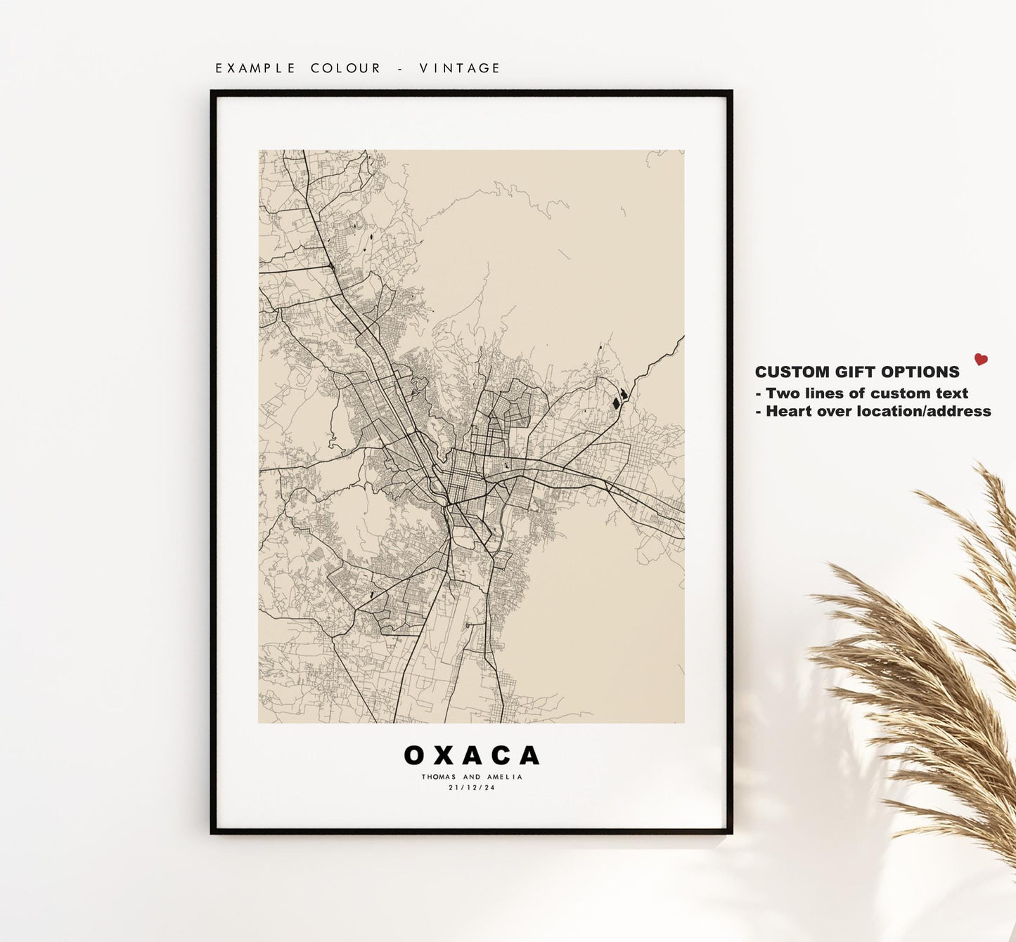 Oxaca Map Print - City Map Poster - Map Art - Map Wall Art - Mexico City Maps - Oxaca Print - Oxaca Poster - Minimalist City Map