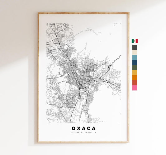 Oxaca Map Print - City Map Poster - Map Art - Map Wall Art - Mexico City Maps - Oxaca Print - Oxaca Poster - Minimalist City Map