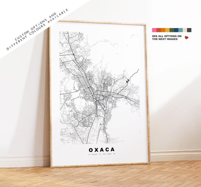 Oxaca Map Print - City Map Poster - Map Art - Map Wall Art - Mexico City Maps - Oxaca Print - Oxaca Poster - Minimalist City Map