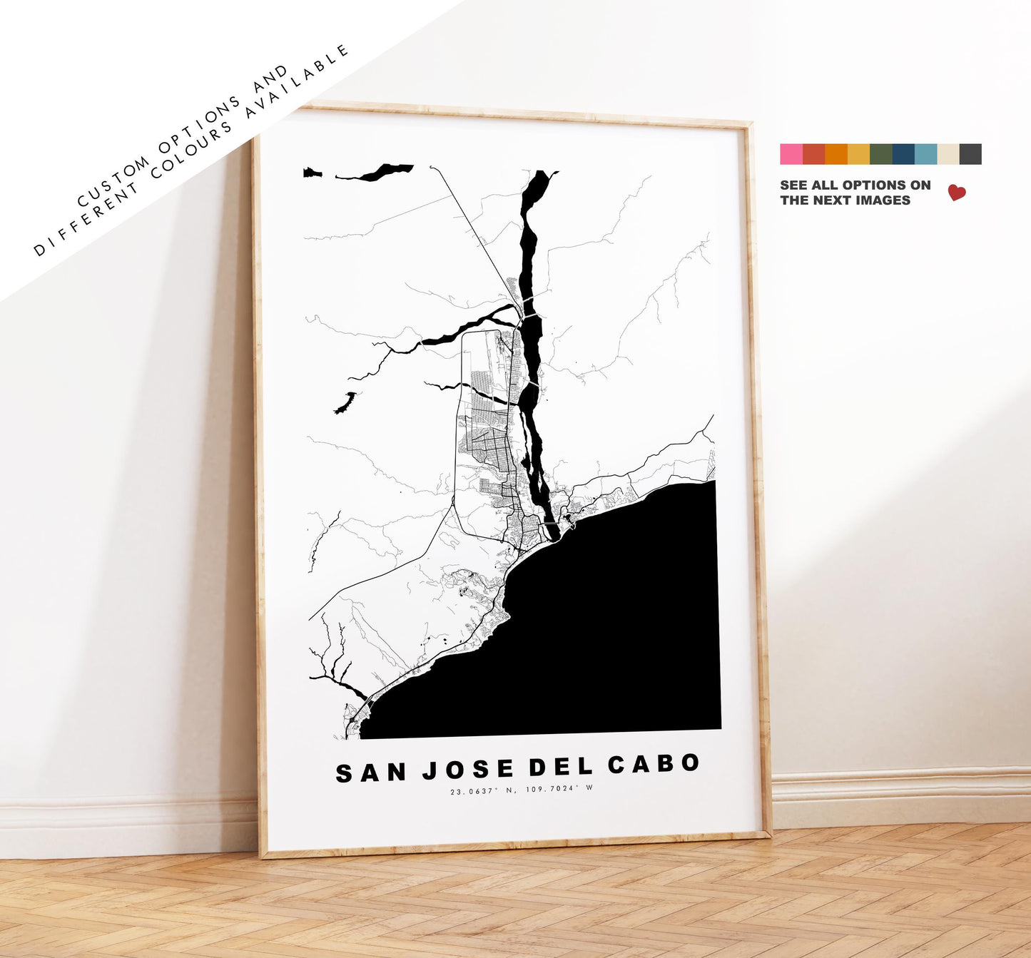 San Jose del Cabo Map Print - City Map Poster - Map - Map Wall Art - Mexico City Maps - San Jose del Cabo Print - Minimalist City Map