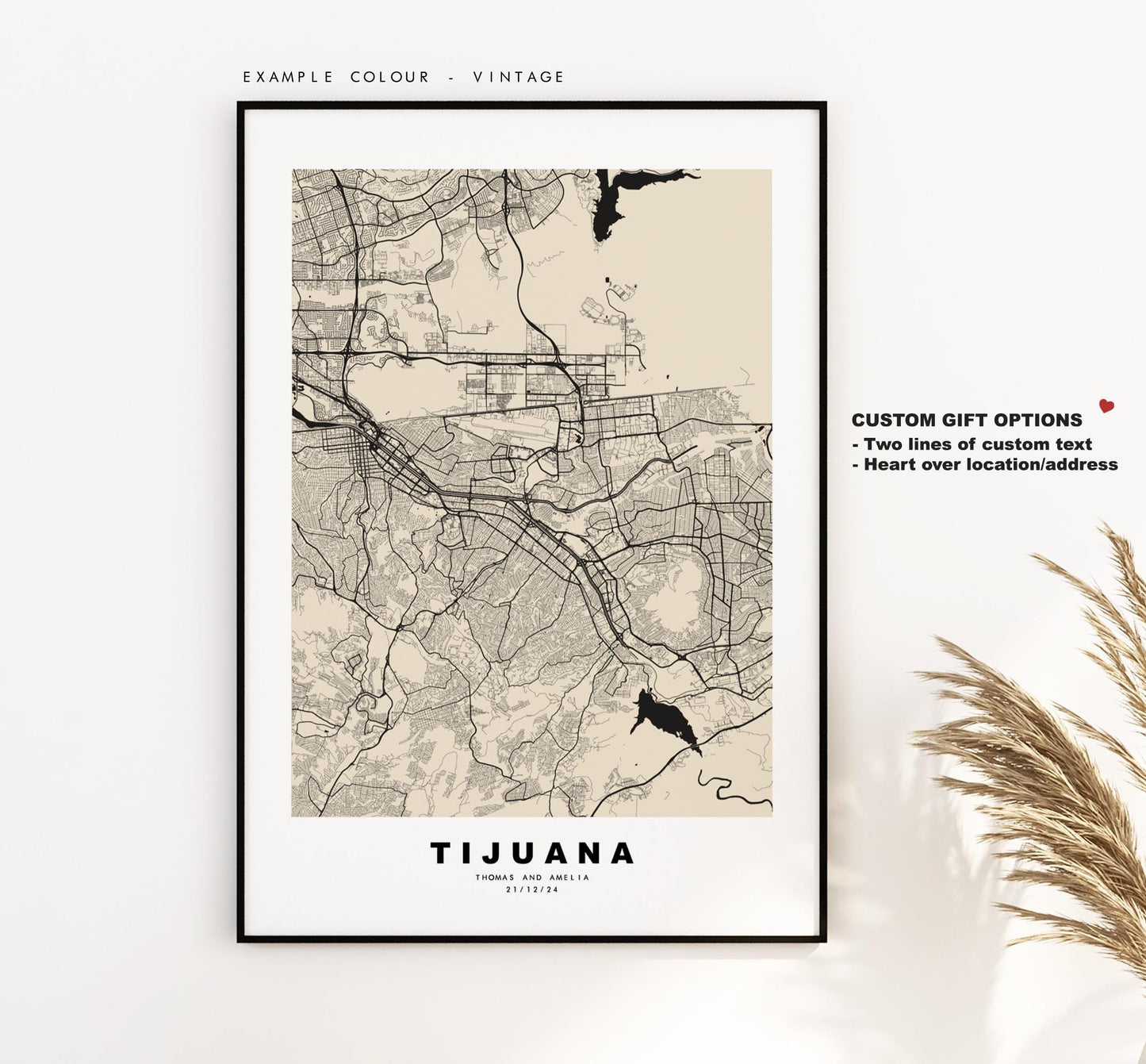 Tijuana Map Print - City Map Poster - Map Art - Map Wall Art - Mexico City Maps - Tijuana Print - Tijuana Poster - Minimalist City Map