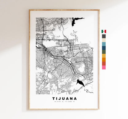 Tijuana Map Print - City Map Poster - Map Art - Map Wall Art - Mexico City Maps - Tijuana Print - Tijuana Poster - Minimalist City Map