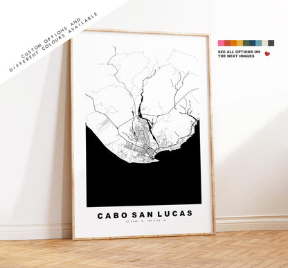 Cabo San Lucas Map Print - City Map Poster - Map Art - Map Wall Art - Mexico City Maps - Cabo Print - Cabo Poster - Minimalist City Map