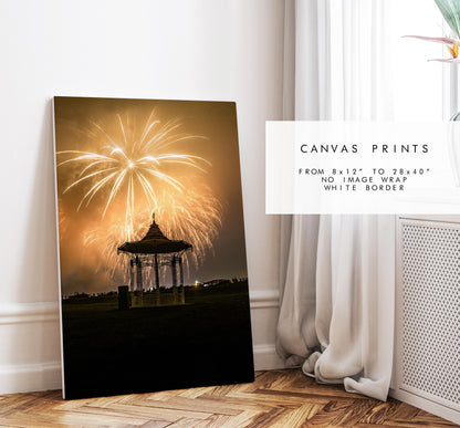 Southsea Bandstand Fireworks - Photography Print - Portsmouth and Southsea Prints - Wall Art -  Frame and Canvas Options - Portrait