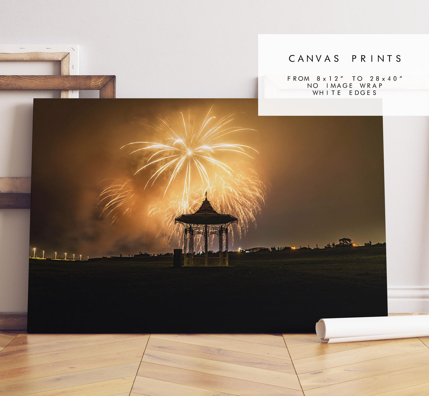 Southsea Bandstand Fireworks - Photography Print - Portsmouth and Southsea Prints - Wall Art -  Frame and Canvas Options - Landscape